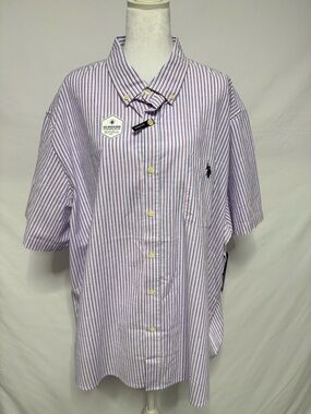 US Polo Assn Mens Striped Short Sleeve Button Down Shirt 3XL New
